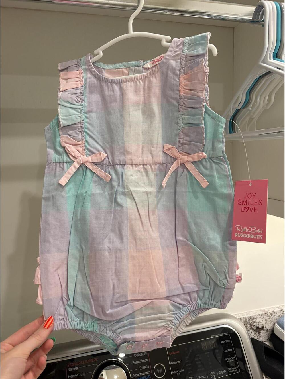 NWT Ruffle Butts Onesie Pink/Purple/Blue size 18-24M